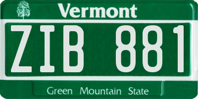 VT license plate ZIB881