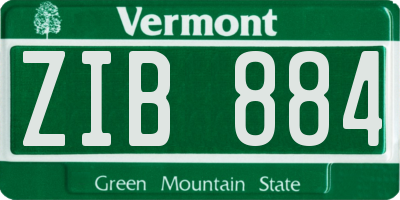 VT license plate ZIB884