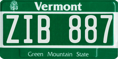 VT license plate ZIB887