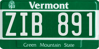 VT license plate ZIB891