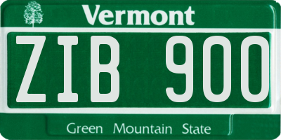 VT license plate ZIB900