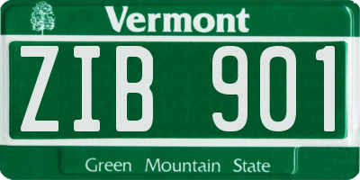 VT license plate ZIB901