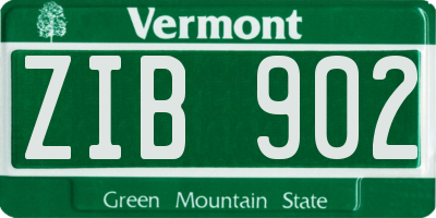 VT license plate ZIB902