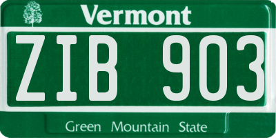 VT license plate ZIB903