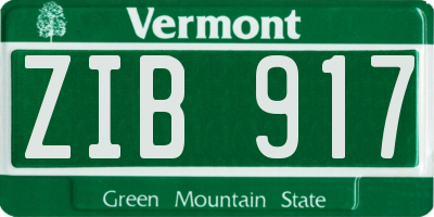 VT license plate ZIB917