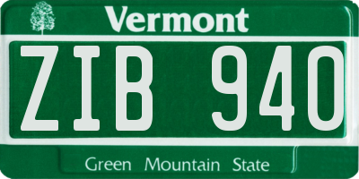 VT license plate ZIB940