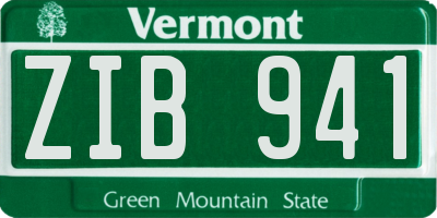VT license plate ZIB941