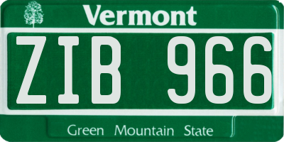 VT license plate ZIB966