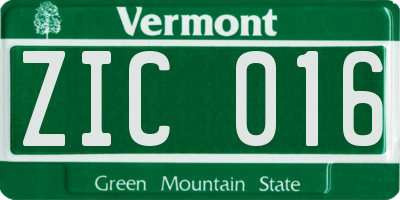 VT license plate ZIC016