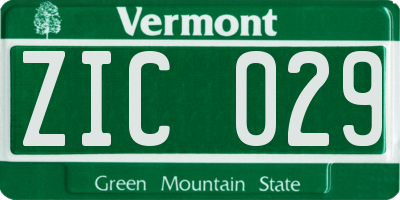 VT license plate ZIC029