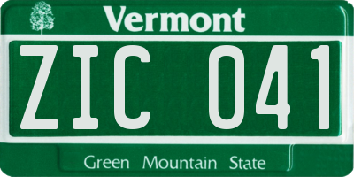 VT license plate ZIC041