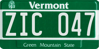 VT license plate ZIC047