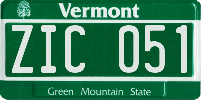 VT license plate ZIC051