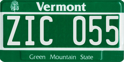 VT license plate ZIC055