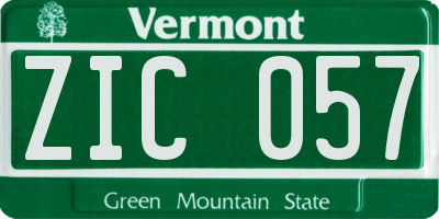 VT license plate ZIC057