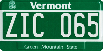 VT license plate ZIC065
