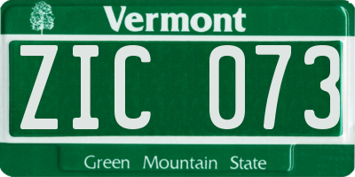 VT license plate ZIC073