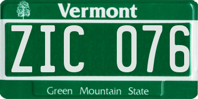 VT license plate ZIC076