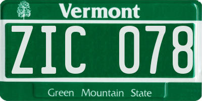 VT license plate ZIC078