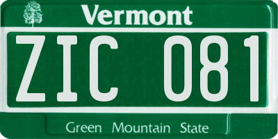 VT license plate ZIC081
