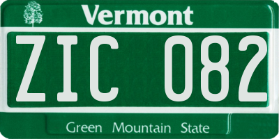 VT license plate ZIC082