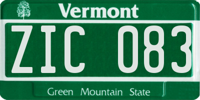 VT license plate ZIC083