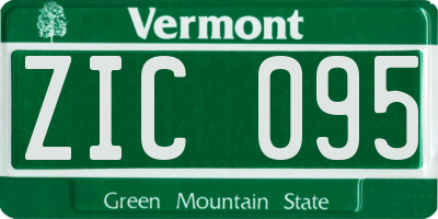 VT license plate ZIC095