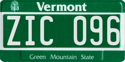 VT license plate ZIC096