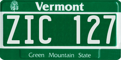 VT license plate ZIC127
