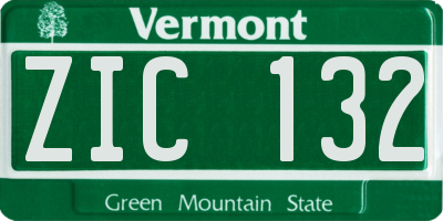 VT license plate ZIC132