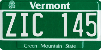VT license plate ZIC145