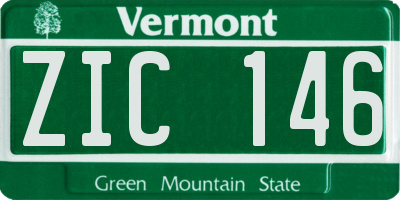 VT license plate ZIC146