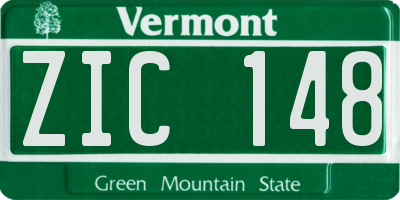 VT license plate ZIC148