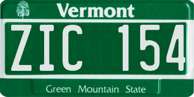 VT license plate ZIC154