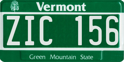 VT license plate ZIC156