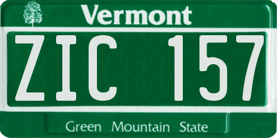 VT license plate ZIC157
