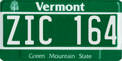 VT license plate ZIC164