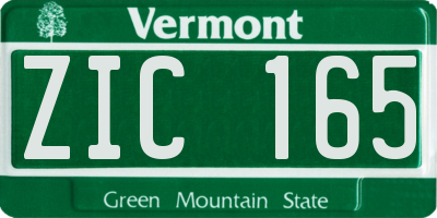 VT license plate ZIC165