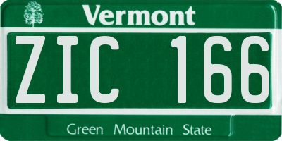 VT license plate ZIC166