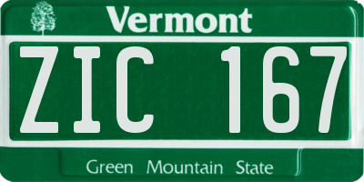 VT license plate ZIC167