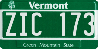 VT license plate ZIC173
