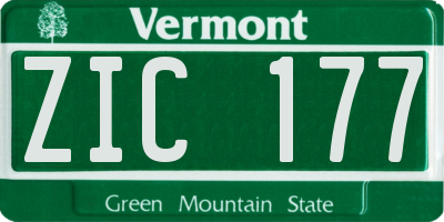 VT license plate ZIC177