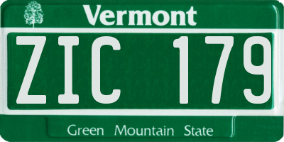VT license plate ZIC179
