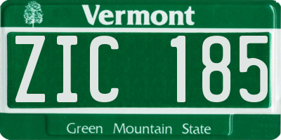 VT license plate ZIC185
