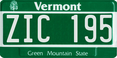 VT license plate ZIC195