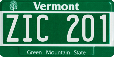VT license plate ZIC201