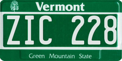 VT license plate ZIC228