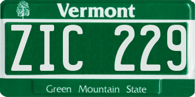 VT license plate ZIC229
