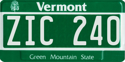 VT license plate ZIC240