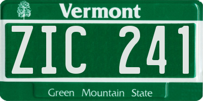 VT license plate ZIC241